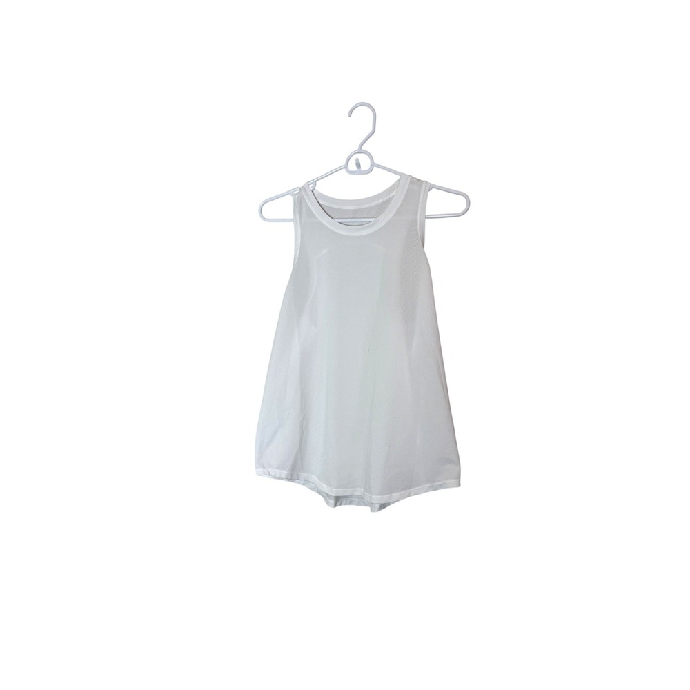 Lululemon Tank Top Womens Medium‎ White Sculpt Mesh Back Relaxed Yoga Gym